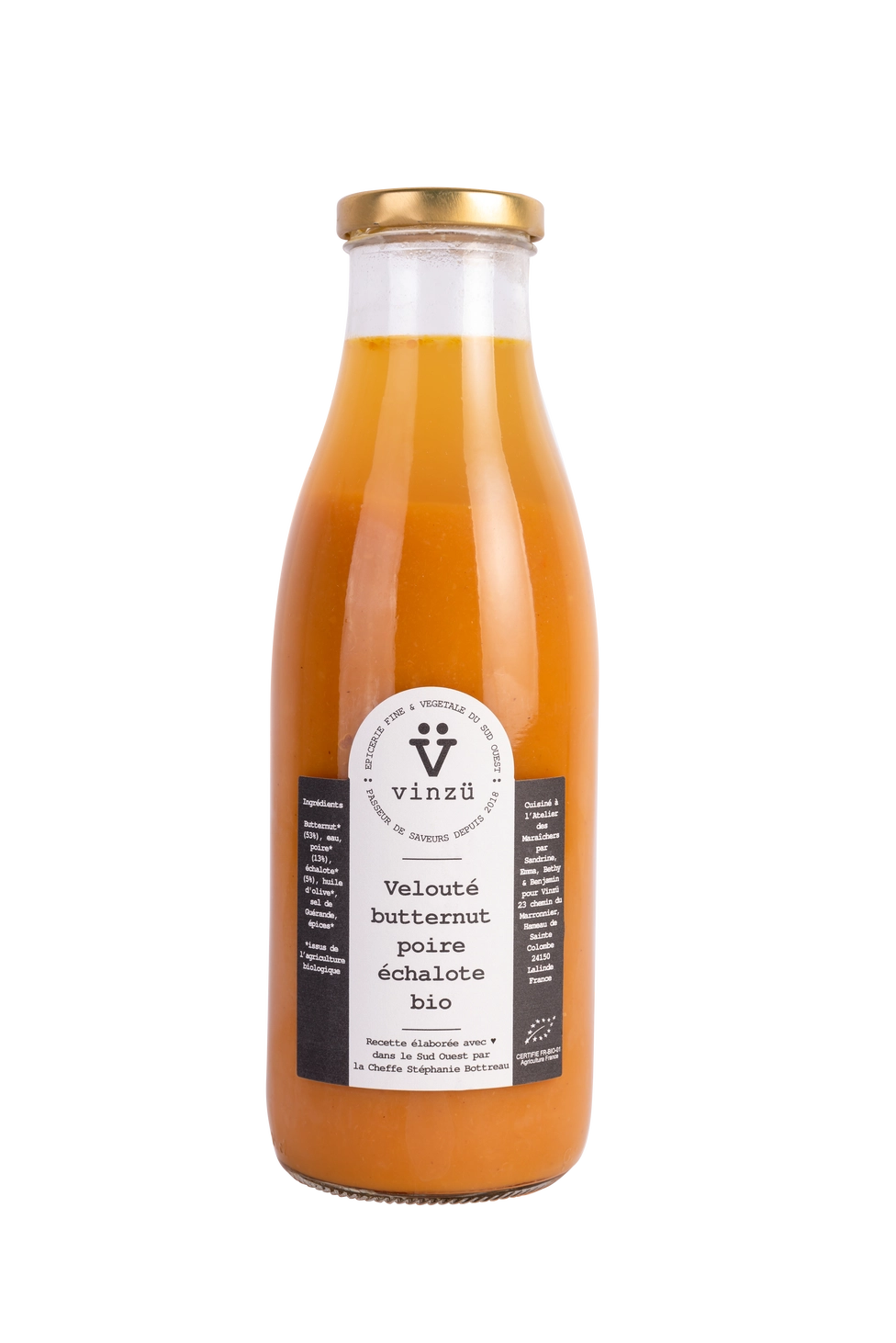 Velouté soupe de butternut poire & échalote bio - Vinzü