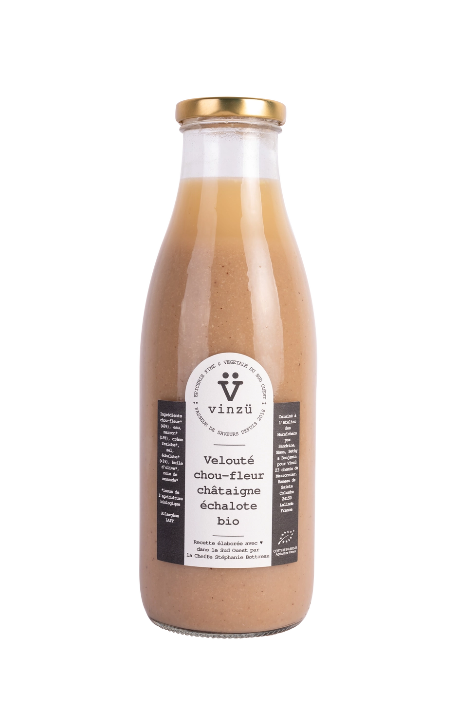 Bio Blumenkohl Maronen-Schalotten Velouté Suppe - Vinzü