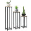 Outsunny Lot de 3 Supports Pot de Fleurs Porte-Plantes Carrées Empilable