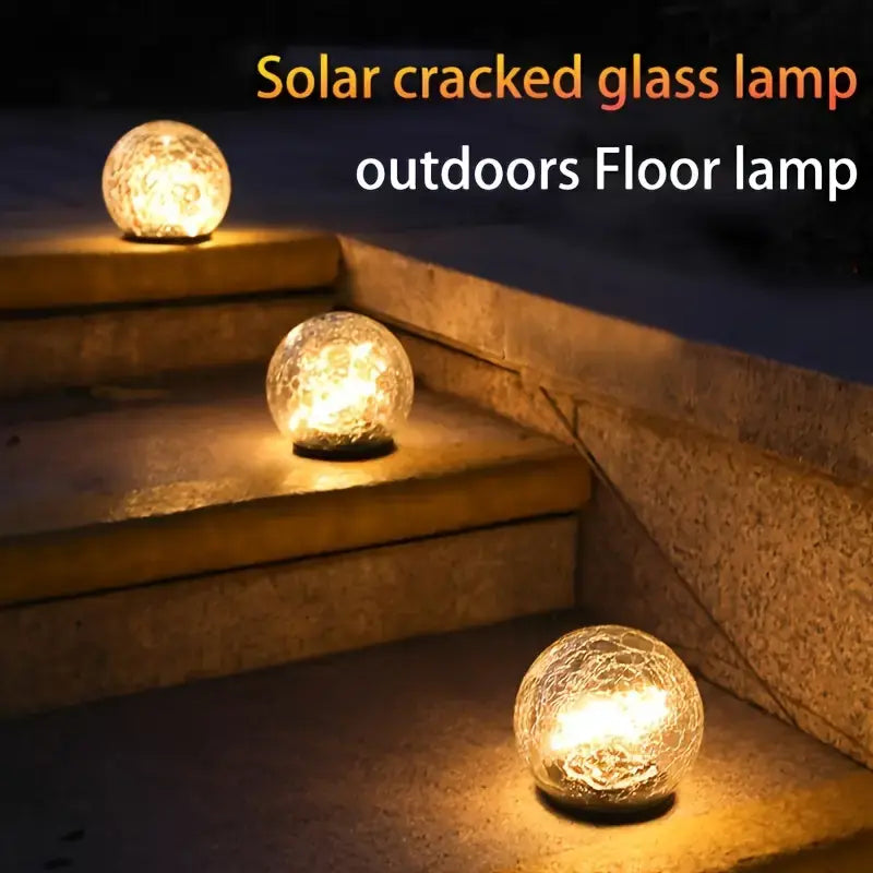 Lumières Solaires LED d’Extérieur avec Boule Craquelée