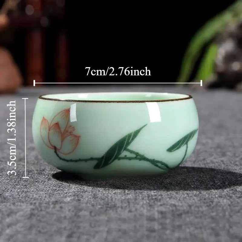 Ensemble de 3 Tasses à Thé Chinoises en Céramique – Peintes à la Main