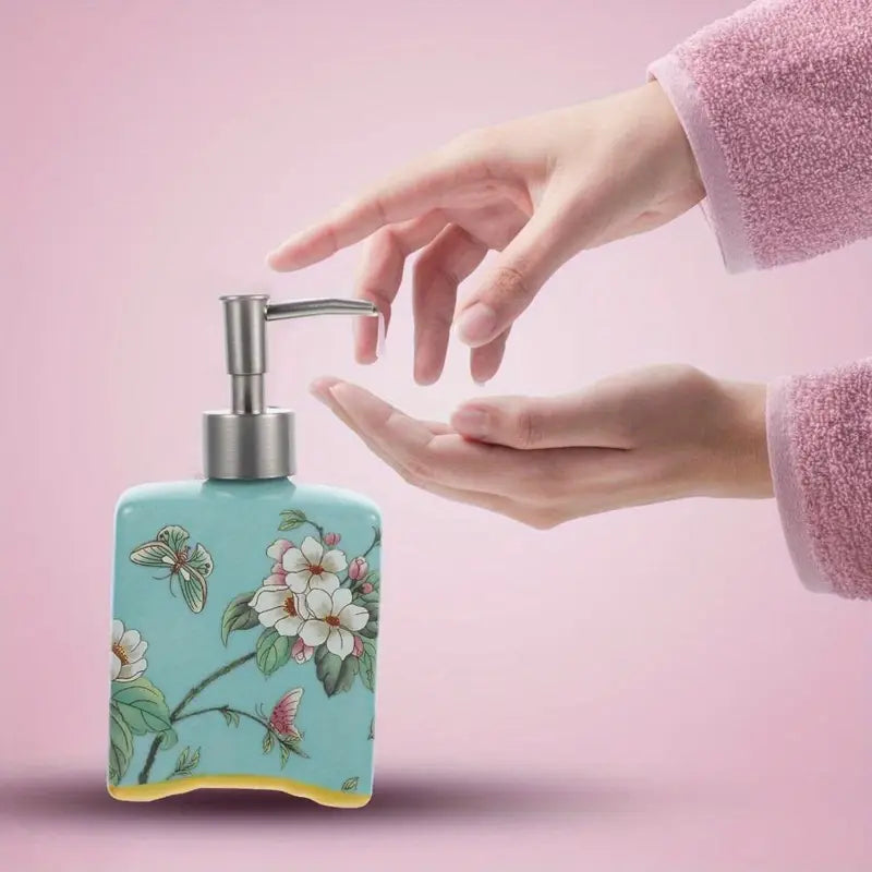 Distributeur de Savon Vintage en Céramique | Rechargeable & Élégant - 410 ml