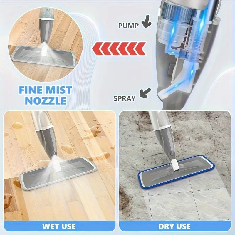 Serpillière à Pulvérisation – Balai Plat Microfibre avec Bouteille Réutilisable