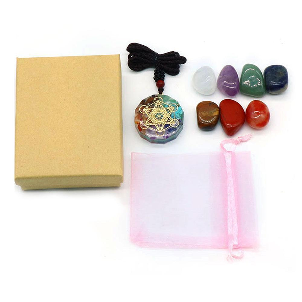 Ensemble de Pierres de Méditation Reiki 7 Chakras - Cristal Naturel