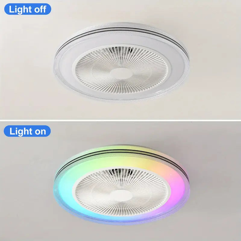 Ventilateur de Plafond Intelligent RGB LED – Effet Ciel Étoilé