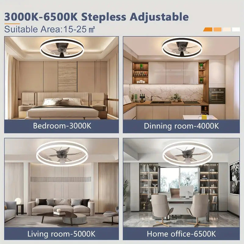 Ventilateur de Plafond Moderne à LED 50 cm