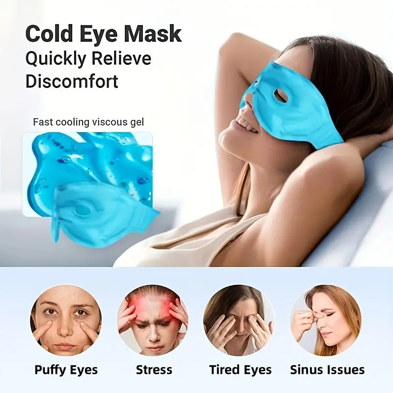 Ice Gel Eye Mask - Relief from Dark Circles, Puffiness and Migraines