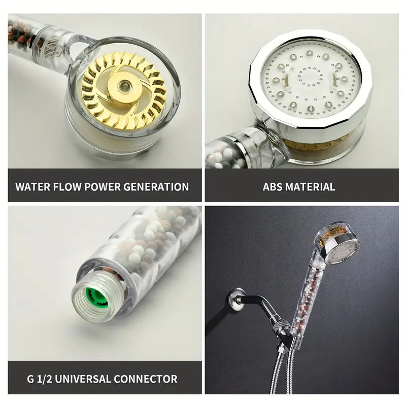 Ensemble de Douche LED à Trois Couleurs – Température et Énergie Hydroélectrique