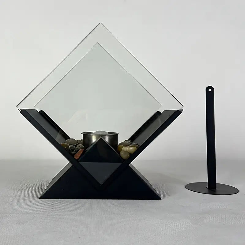 Chauffe-feu à Alcool Vintage en Métal – Design Diamant, Finition Laquée