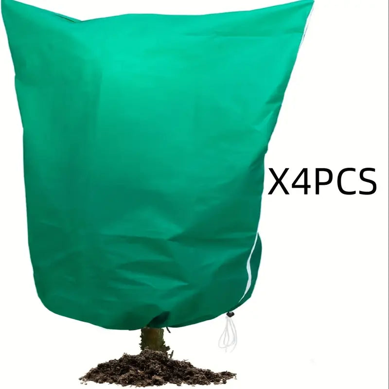 Lot de 4 Sacs de Protection contre le Gel pour Plantes – Grandes Bâches Vertes en PP