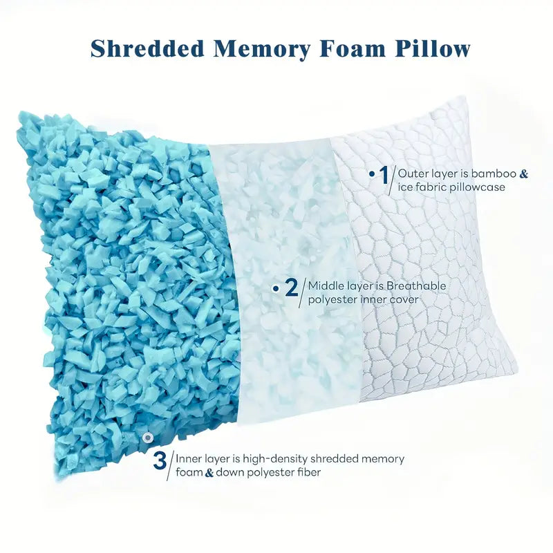 Oreiller Rafraîchissant à Hauteur Réglable – Confort Personnalisé pour un Sommeil Réparateur