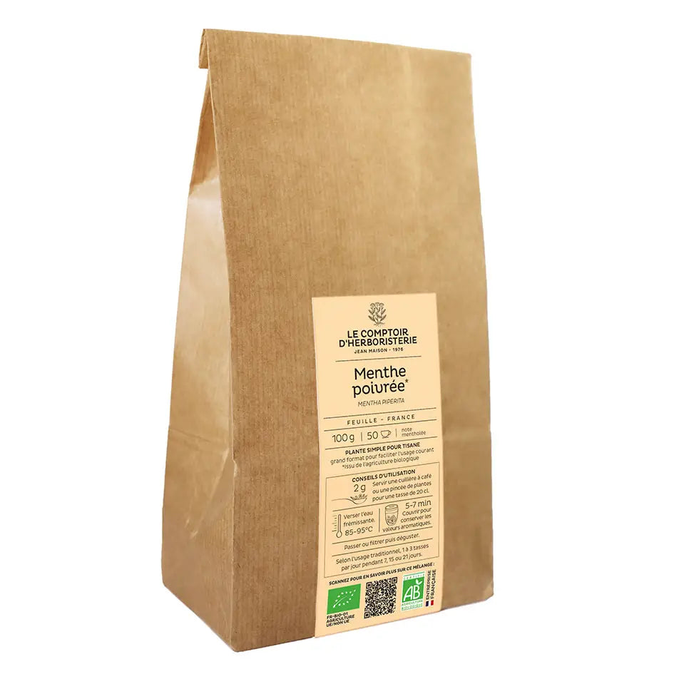 INFUSION MENTHE POIVRÉE BIO FEUILLE MAXI PAQUET FRANCE 50G / 200G