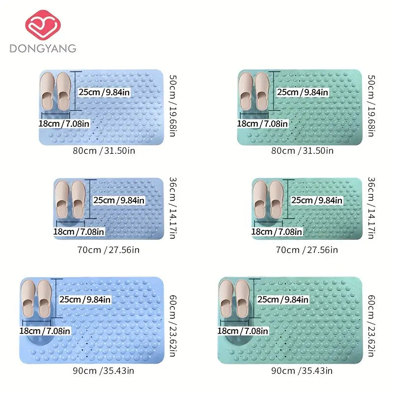 Tapis de Salle de Bain Antidérapant Circulaire – Surélevé avec Ventouses