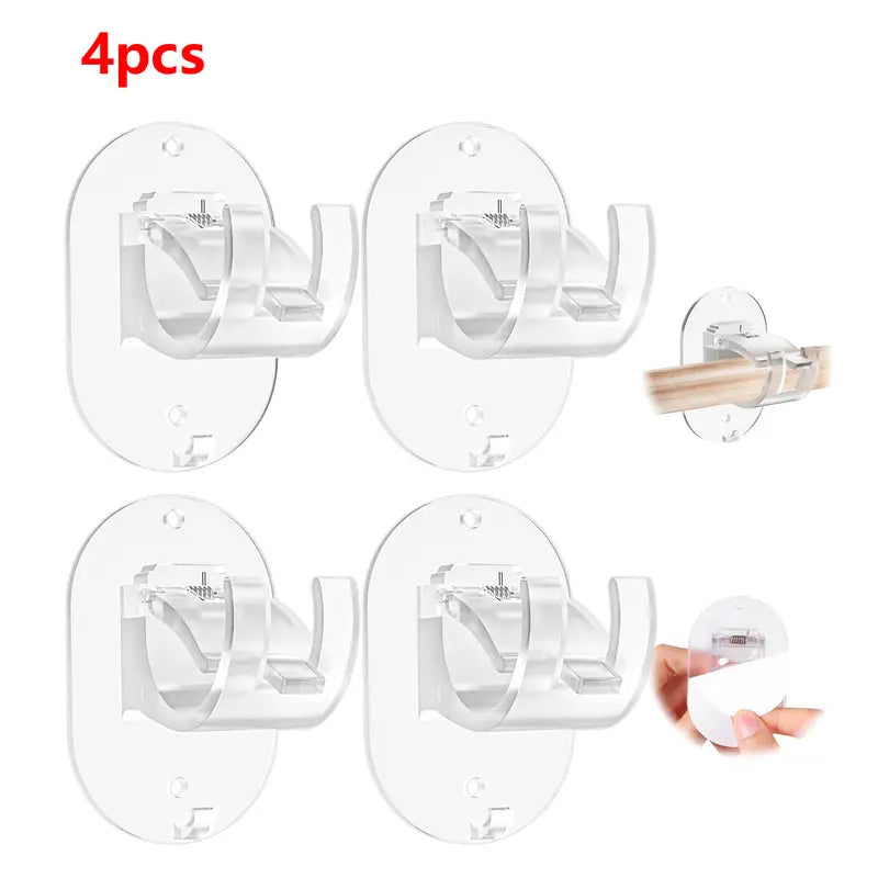 Supports de Tringle de Rideau Sans Perçage – Clips de Montage Auto-Adhésifs