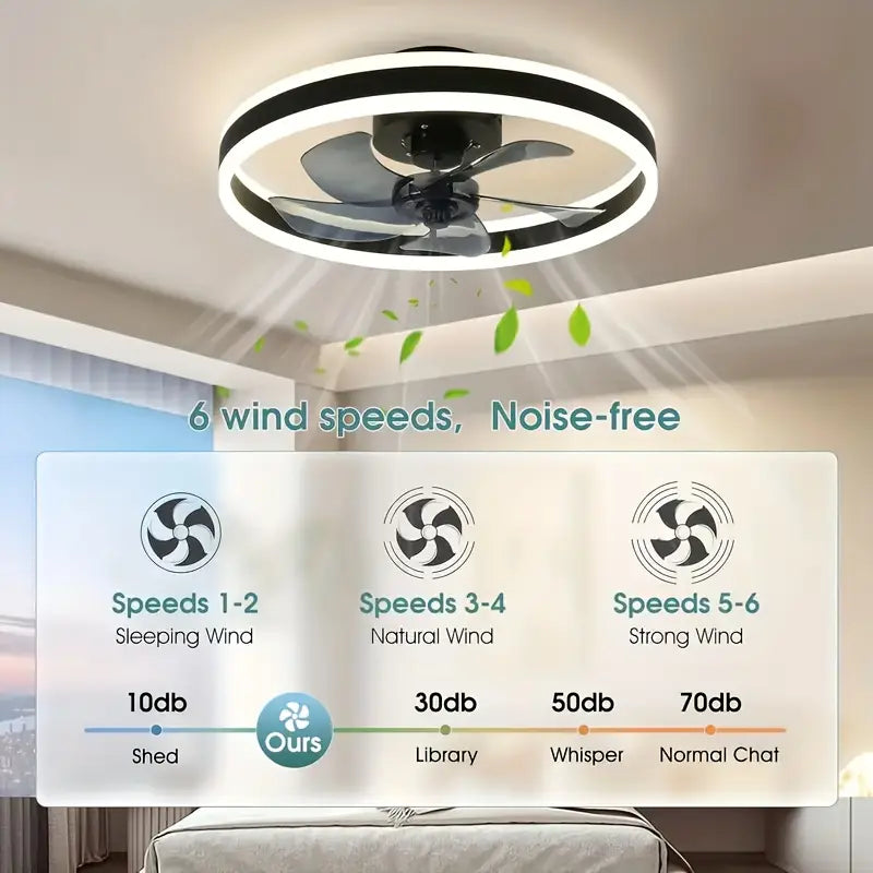 Ventilateur de Plafond Moderne à LED 50 cm