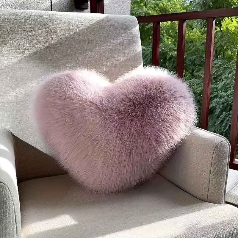 Art Deco Heart Pillow – Soft Washable Christmas Cushion