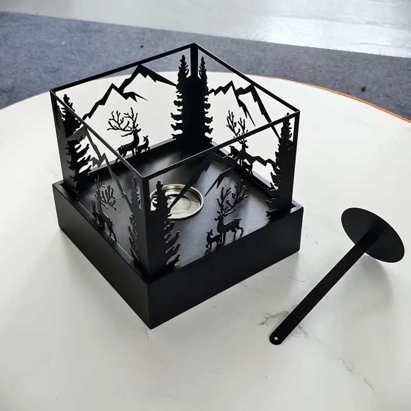 Nouveau Poêle à Alcool Carré – Flamme Réelle & Ambiance Chaleureuse à la Française