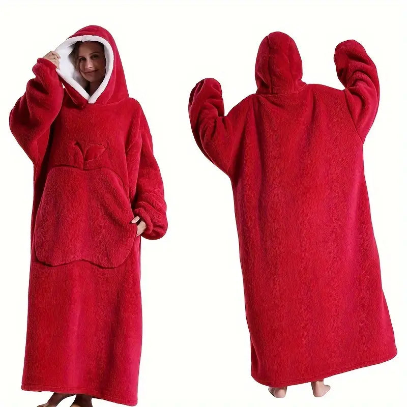 Couverture Portable à Capuche – Sherpa Polaire Chaude & Surdimensionnée