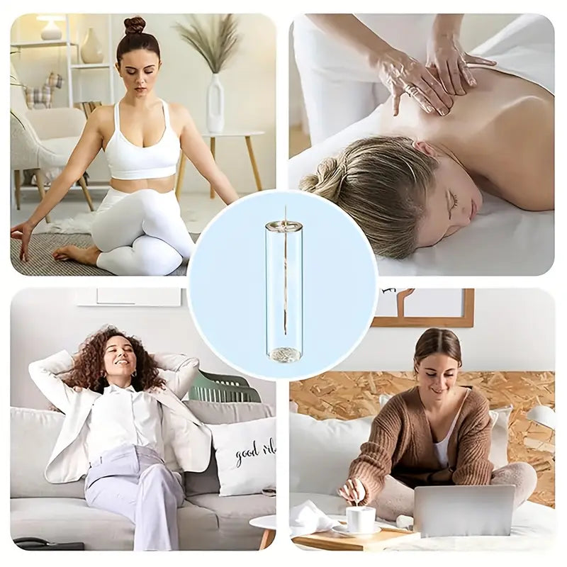 Support de Bâtonnet d’Encens Moderne avec Collecteur de Cendres Amovible en Verre