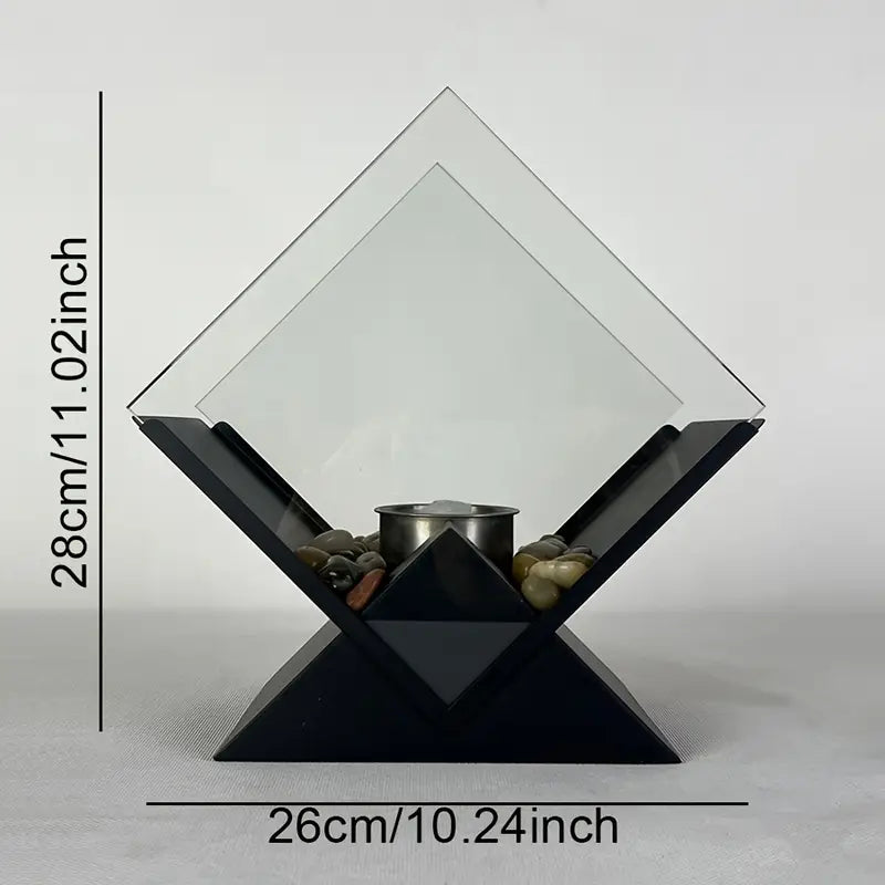 Chauffe-feu à Alcool Vintage en Métal – Design Diamant, Finition Laquée