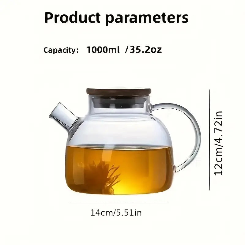 Théière en Verre Blanc avec Filtre Intégré