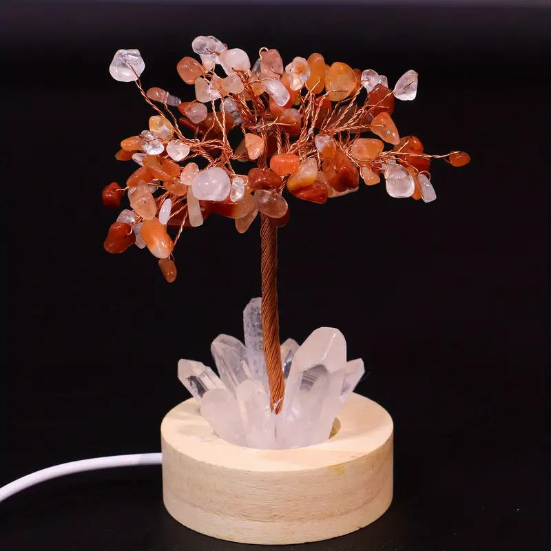 Arbre décoratif en cristal avec base LED