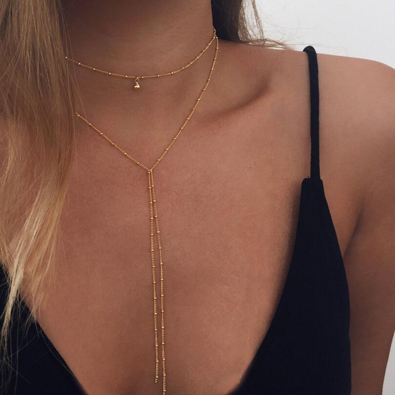 Collier femme multicouche – Pendentifs & pierres