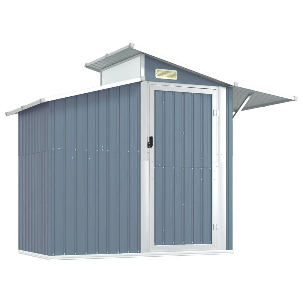 Abri de jardin en acier galvanisé - 270x130x208,5 cm Gris
