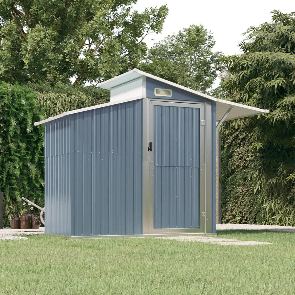 Abri de jardin en acier galvanisé - 270 × 130 × 208,5 cm Gris