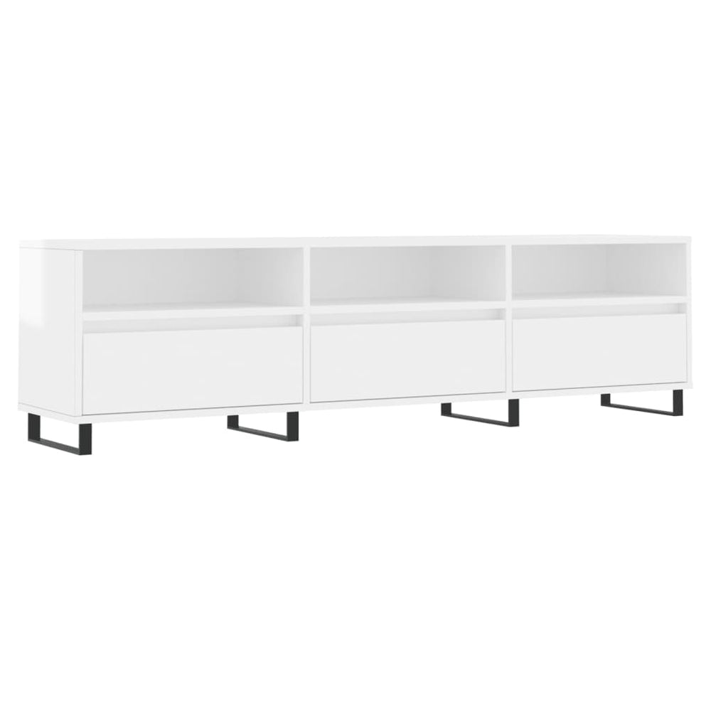 Meuble TV – 150x30x44,5 cm – 6 Compartiments, Pieds en Fer