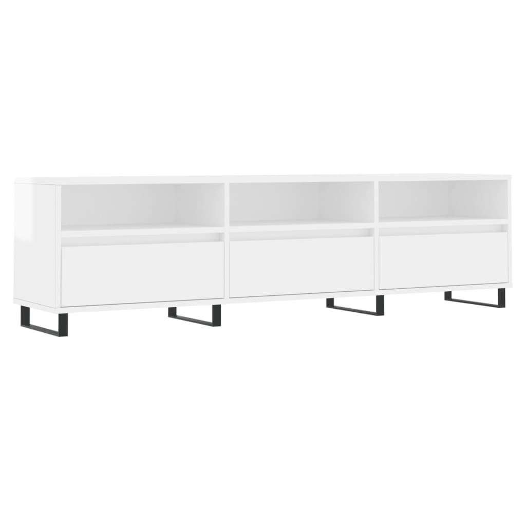 Meuble TV – 150x30x44,5 cm – 6 Compartiments, Pieds en Fer