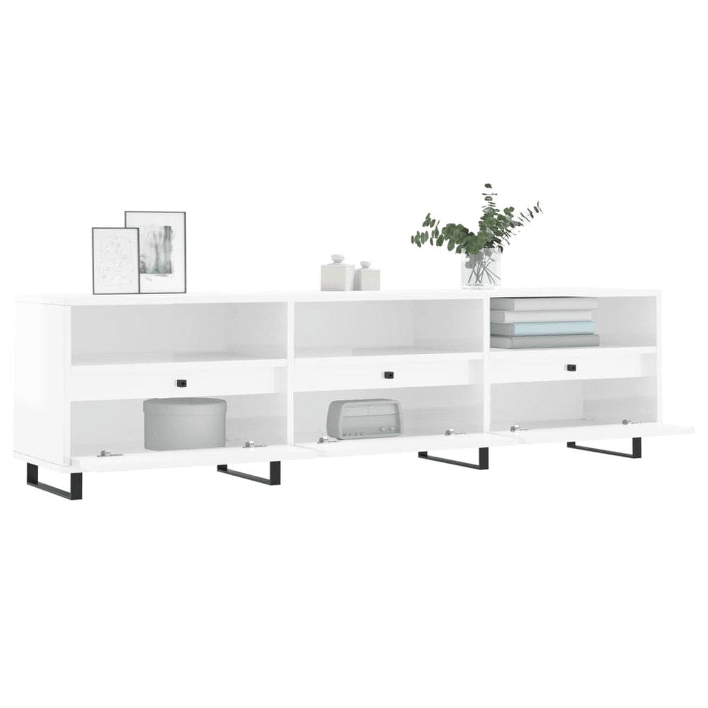 Meuble TV – 150 × 30 × 44,5 cm – 6 Compartiments, Pieds en Fer