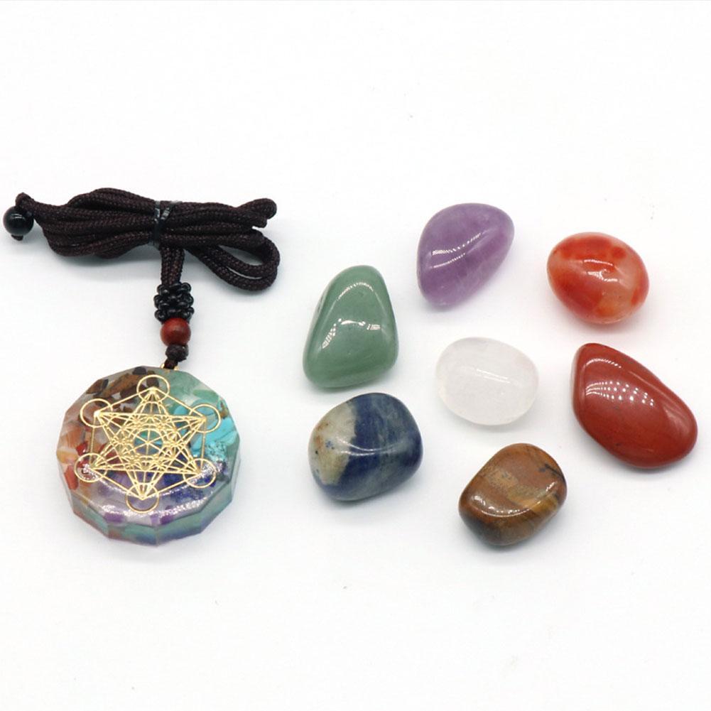 Ensemble de Pierres de Méditation Reiki 7 Chakras - Cristal Naturel