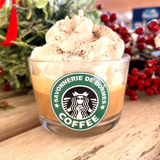 Bougie coffee shop 220 g Caramel macchiato - Savonnerie de Bormes