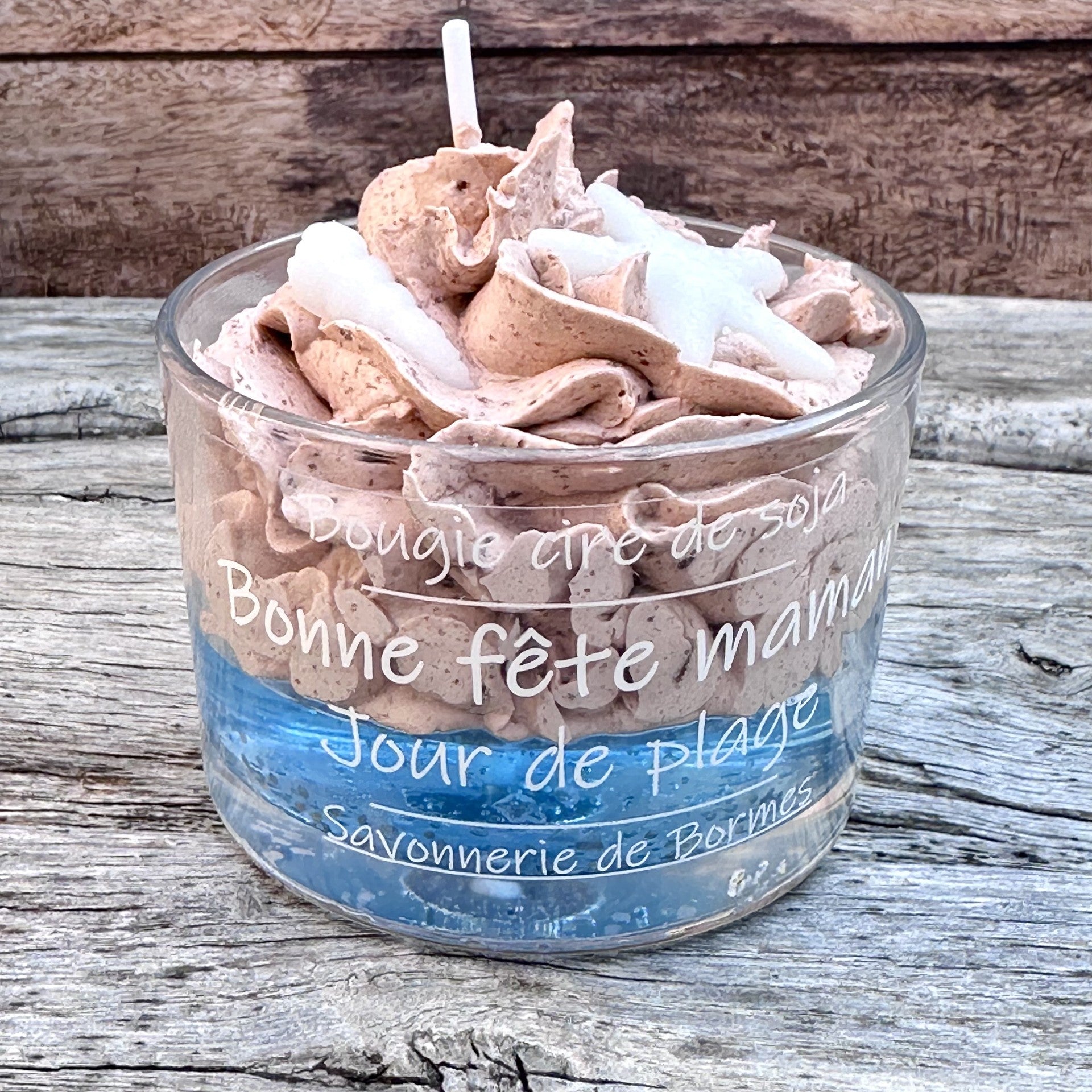 Bougie verrine fête des mères JOUR DE PLAGE - Bougie Gourmande