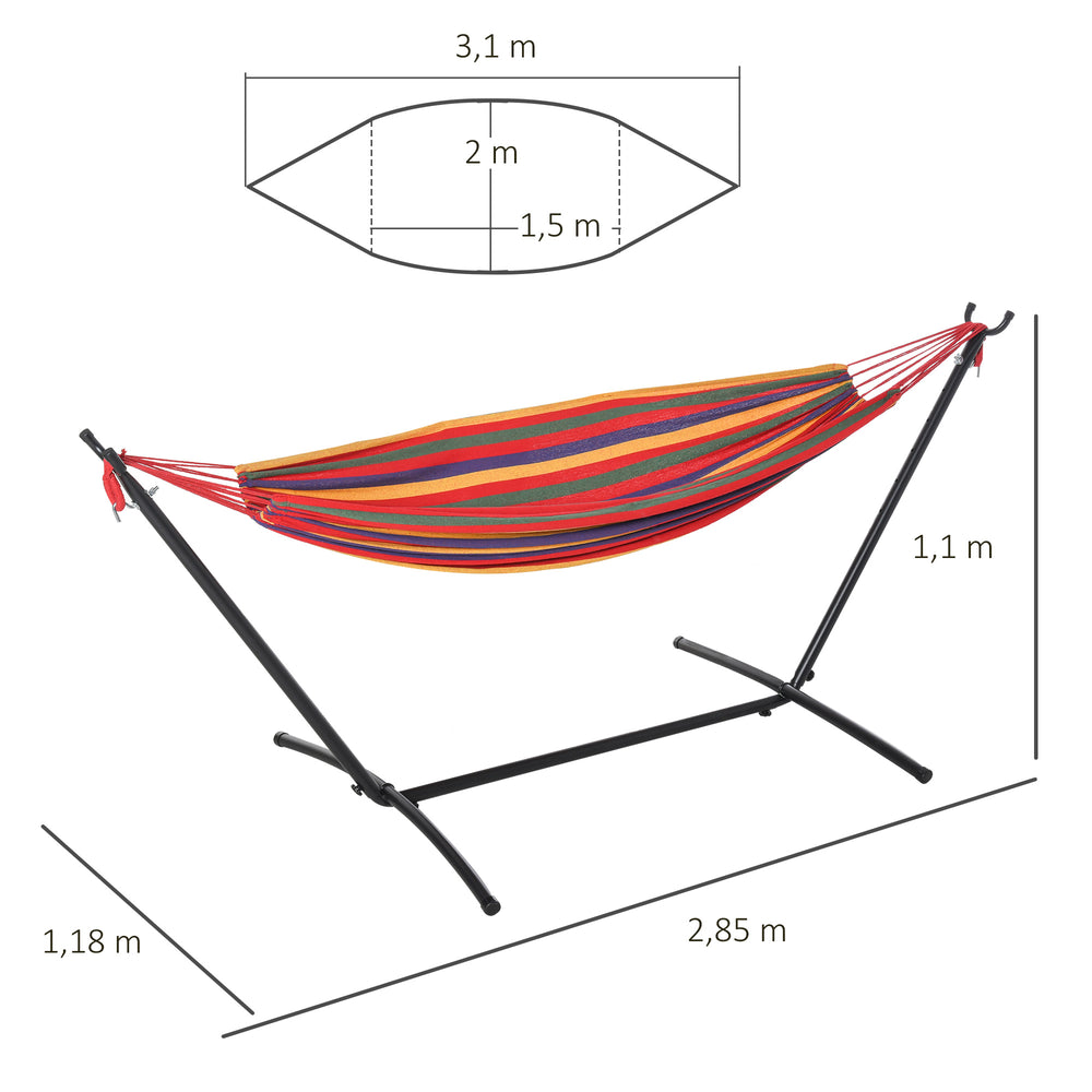 Hamac avec Support en Acier Réglable & Sac de Transport