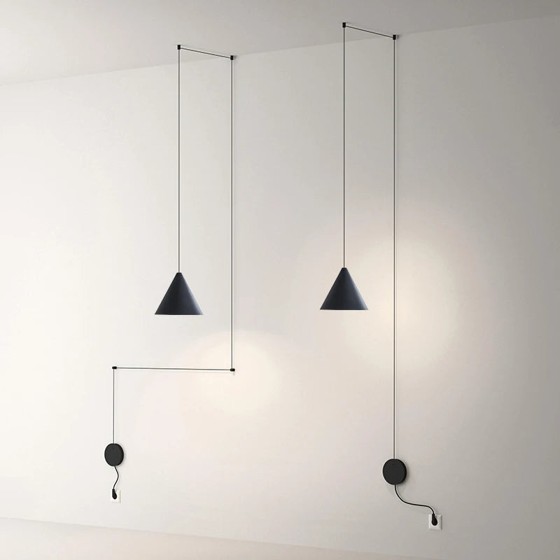 Lampe Géométrique en Métal Noir – Éclairage LED Décoratif