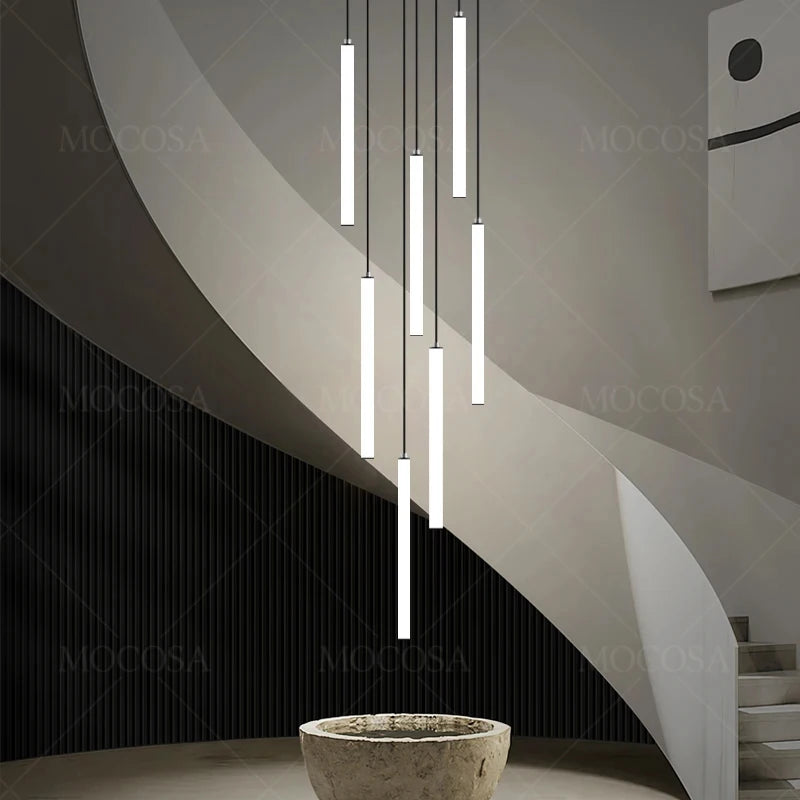 Lustre LED Minimaliste pour Escalier et Salon