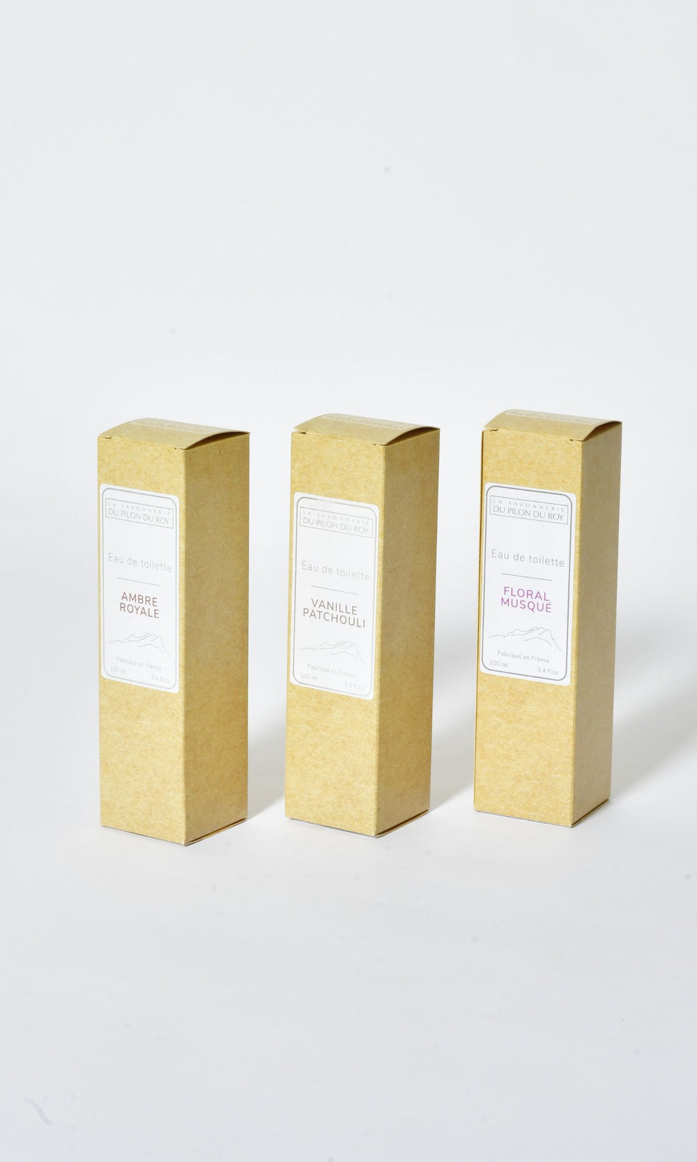 Coffret de trois eaux de toilette Savonnerie du Pilon du Roy