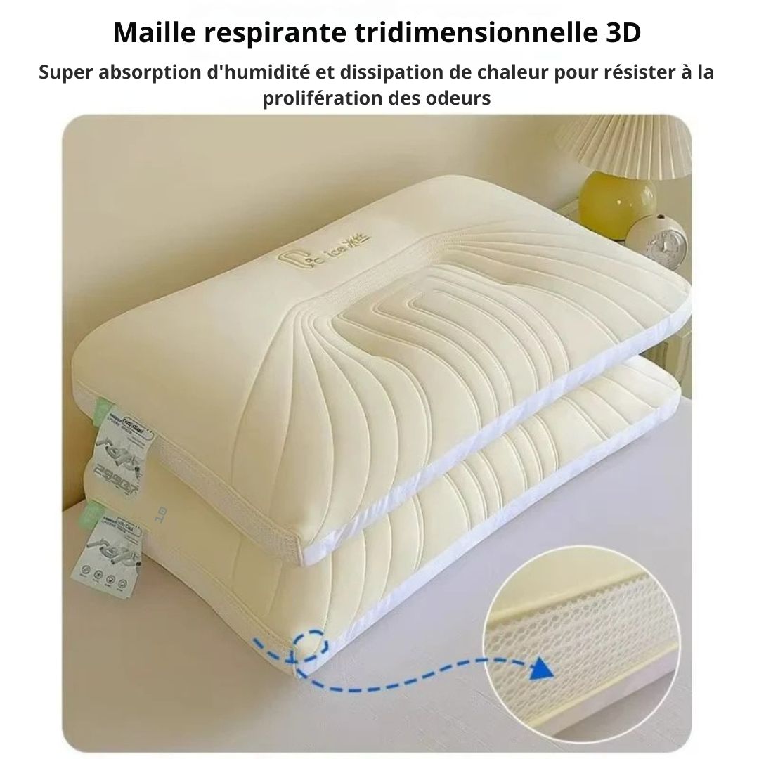Oreiller Haut de Sommeil Doux en Soie Glacée – Soutien  & Confort du Cou