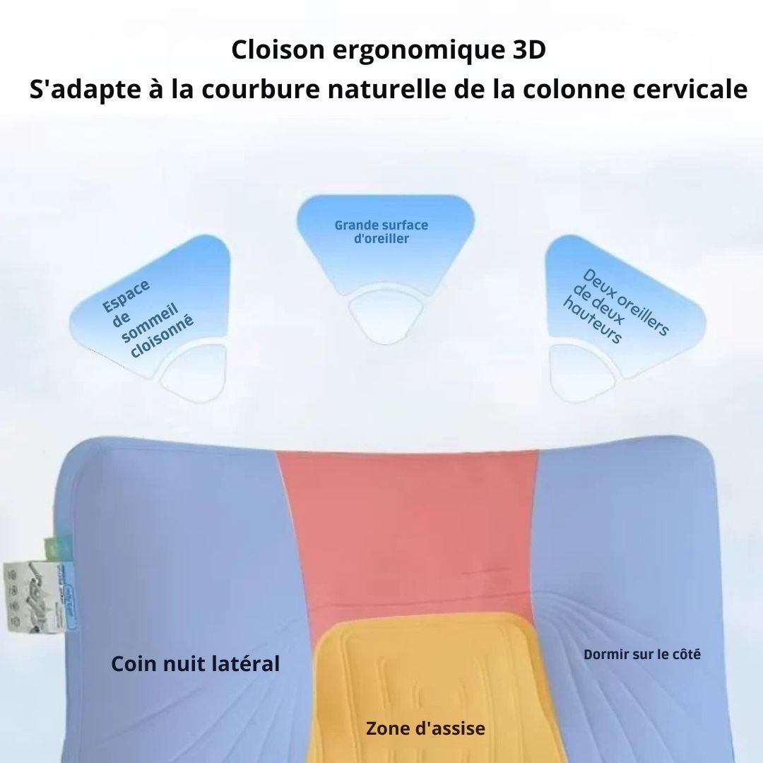 Oreiller Haut de Sommeil Doux en Soie Glacée – Soutien  & Confort du Cou