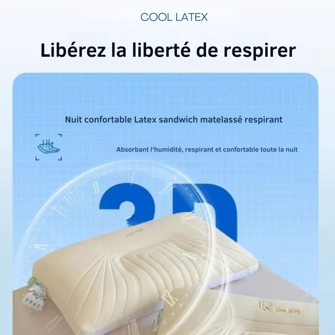 Oreiller Haut de Sommeil Doux en Soie Glacée – Soutien  & Confort du Cou