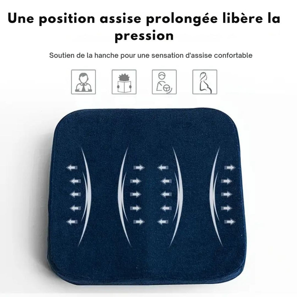 Coussin de Siège Ergonomique – Mousse à Mémoire de Forme avec Housse Respirante