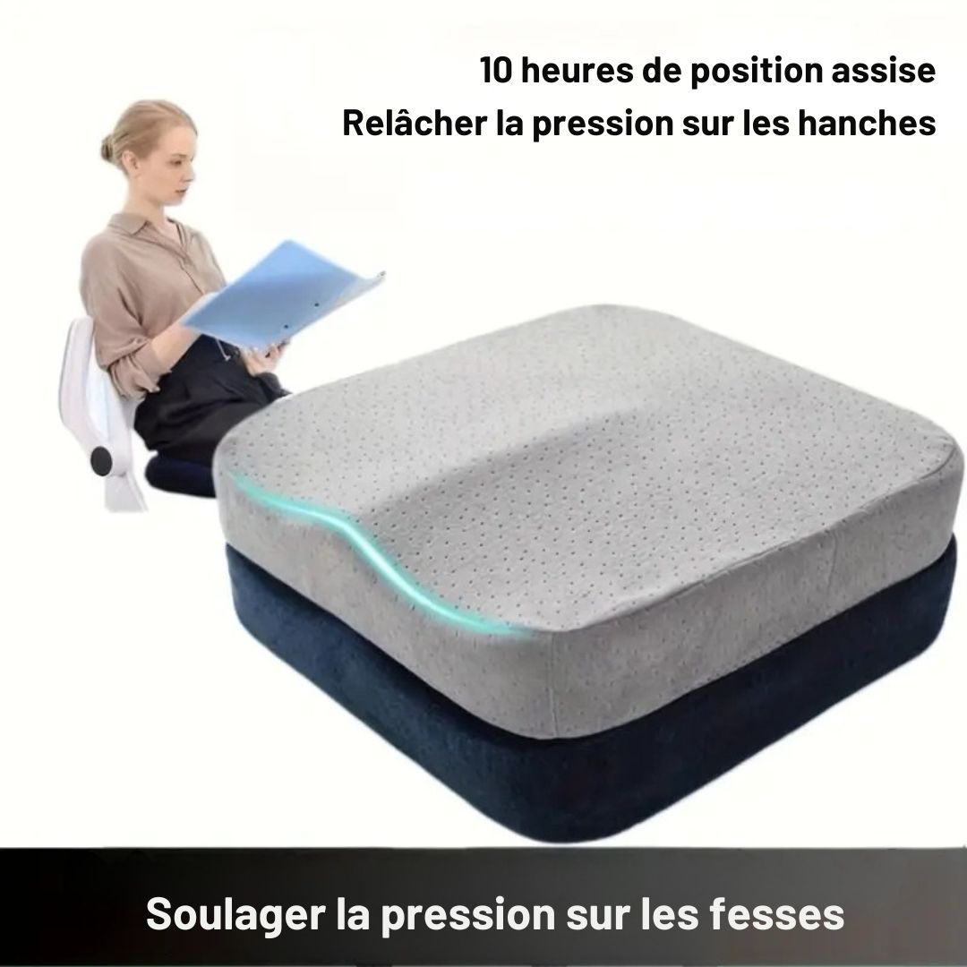 Coussin de Siège Ergonomique – Mousse à Mémoire de Forme avec Housse Respirante