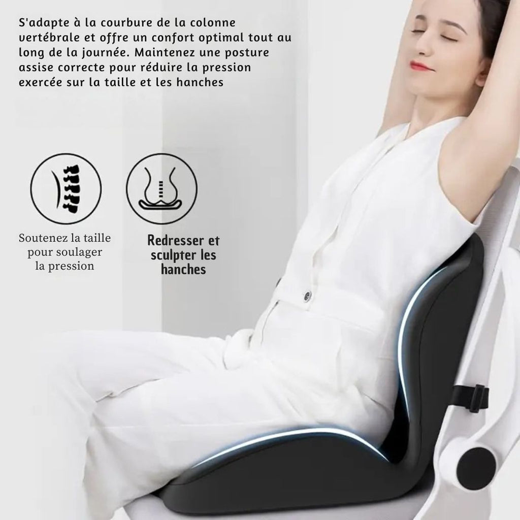 Coussin de soutien en mousse à mémoire de forme – Soutien Coccyx & Lombaires