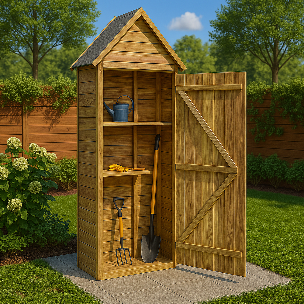 Abri à Outils de Jardin en Bois 69x32x178 cm – Pin Imprégné