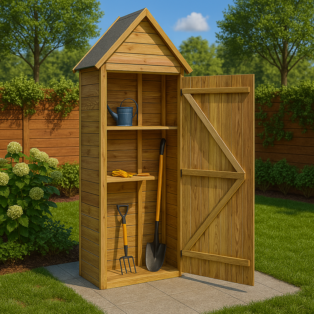 Abri à Outils de Jardin en Bois 69x32x178 cm – Pin Imprégné