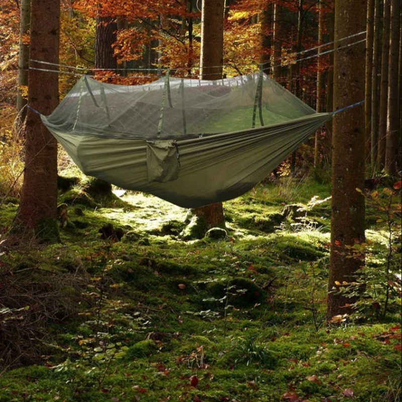 Hamac de Camping Aérien avec Moustiquaire –  Confort et Protection en Plein Air