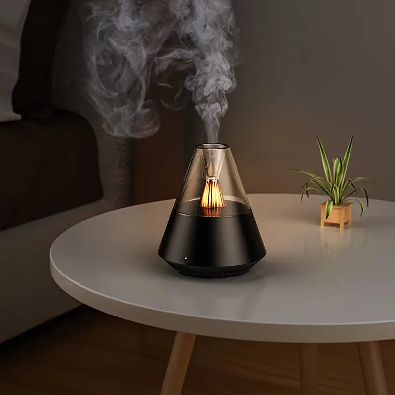 Diffuseur d’Huiles Essentielles – Design Ovale avec Lumière de Bougie et Télécommande