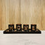 Decorative Candle Holder Set - Wooden Tray with Glass Candle Holder, Creative Design with Letters